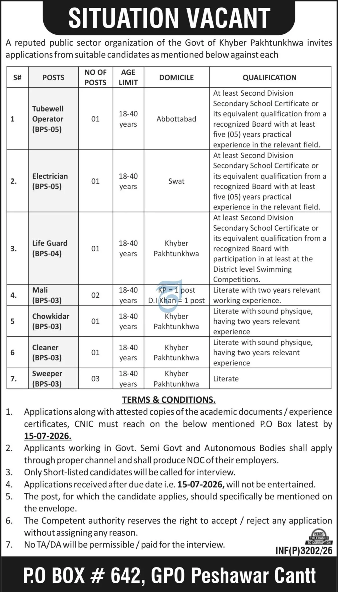 Public Sector Organization KPK Jobs 2026