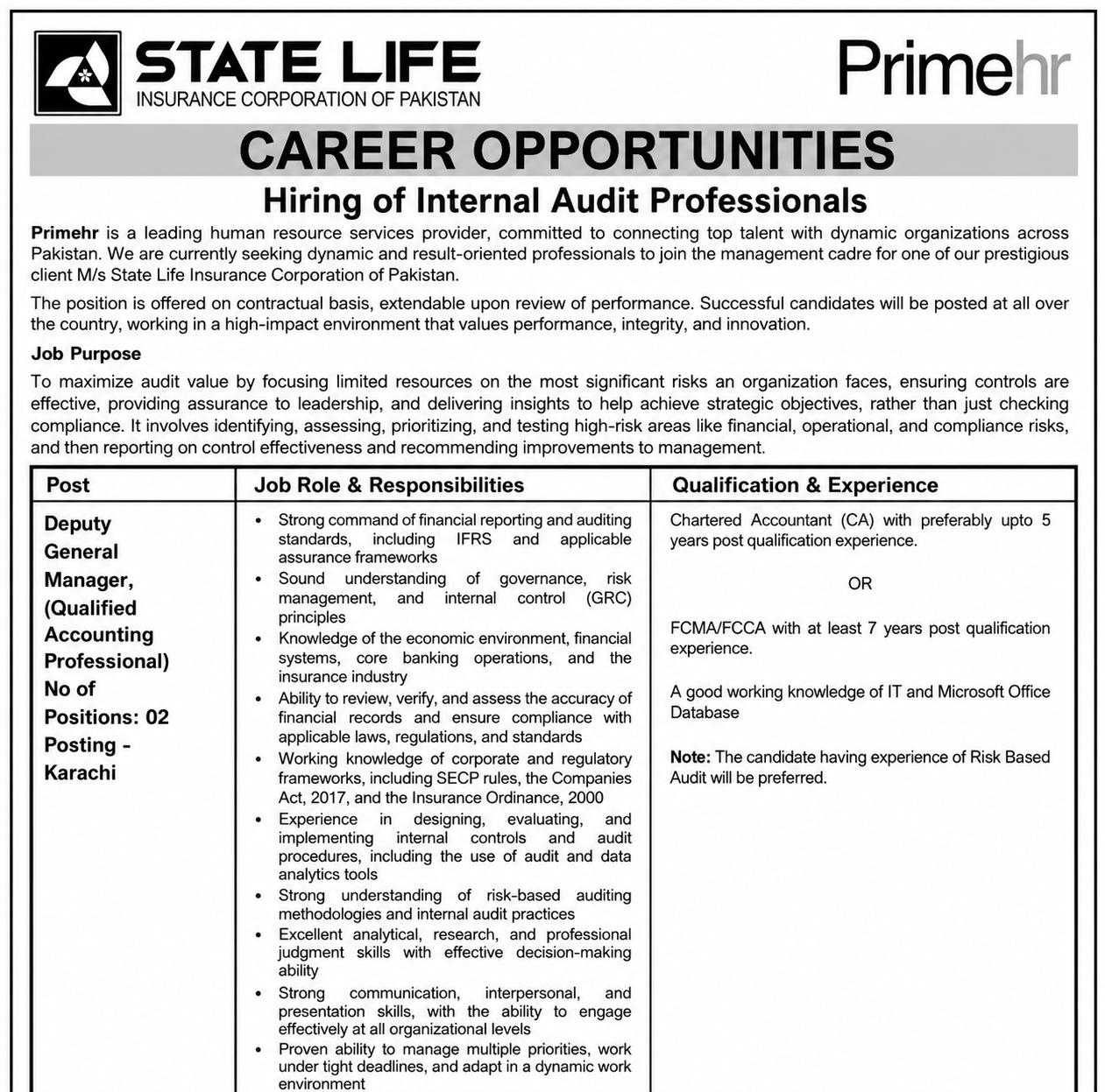 State Life Jobs